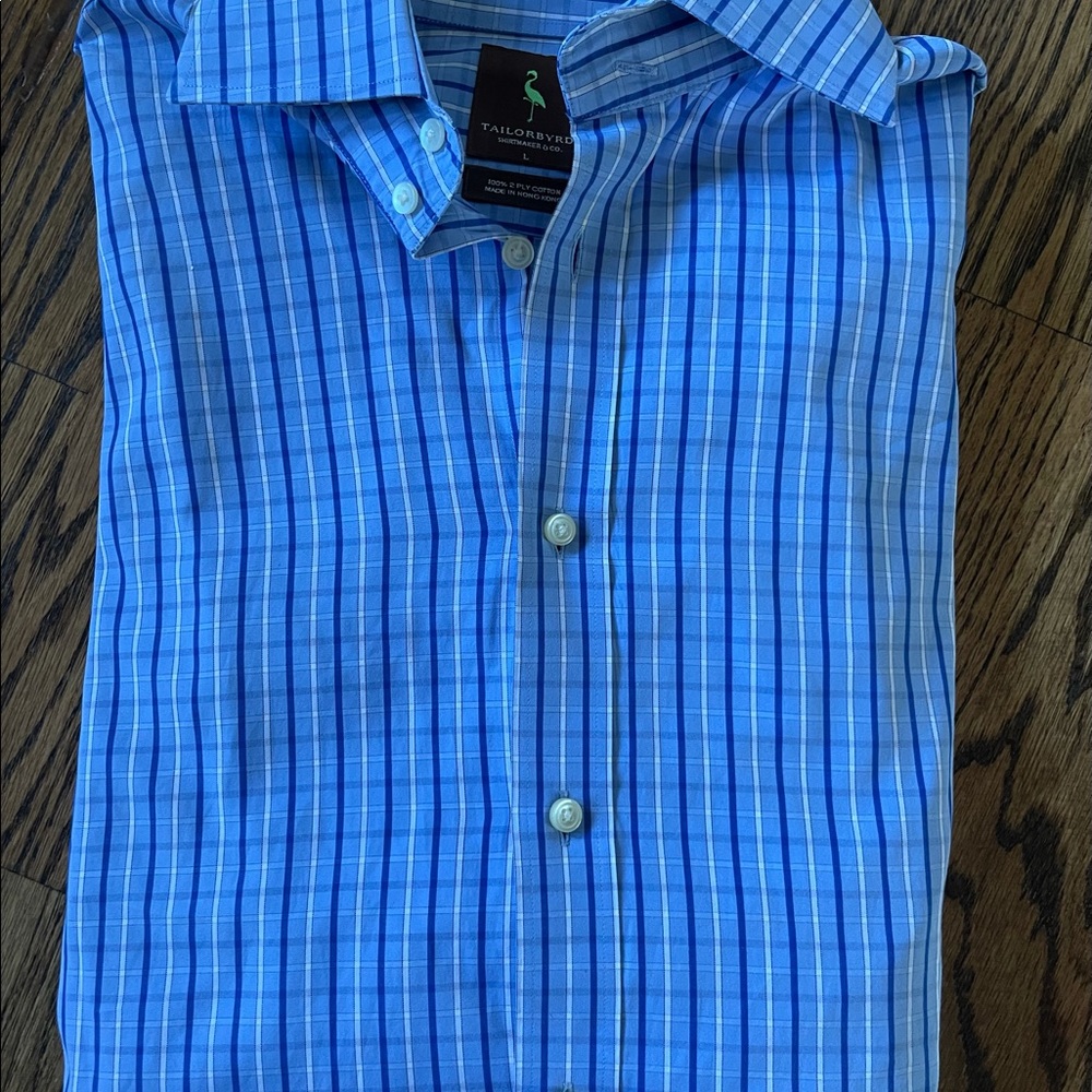 Men’s Tailorbyrd plaid button down casual dress shirt L - Picture 6 of 6